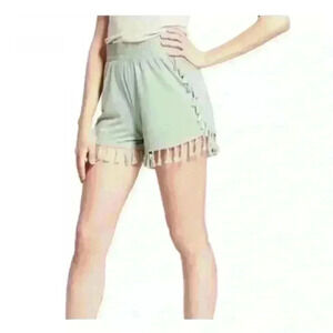 Soul Cake Women's Faux Suede Tassel Trim Shorts Size L Outdoor Beach Summer